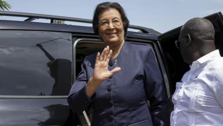 Jennifer Simons is Suriname&#39;s first female president (pictured at Suriname&#39;s parliament).