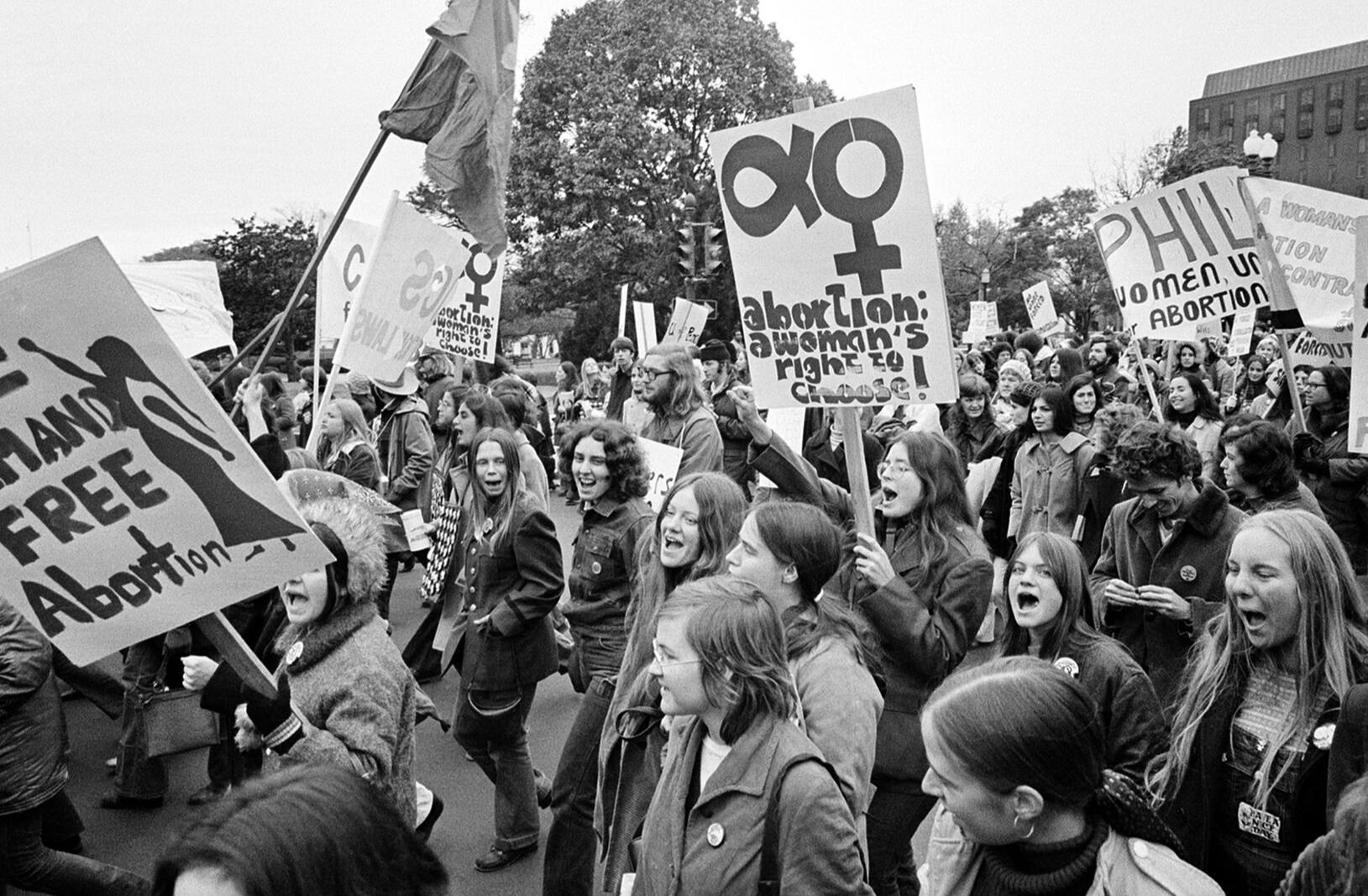 A peaceful protest as women rally for the right to abortion.