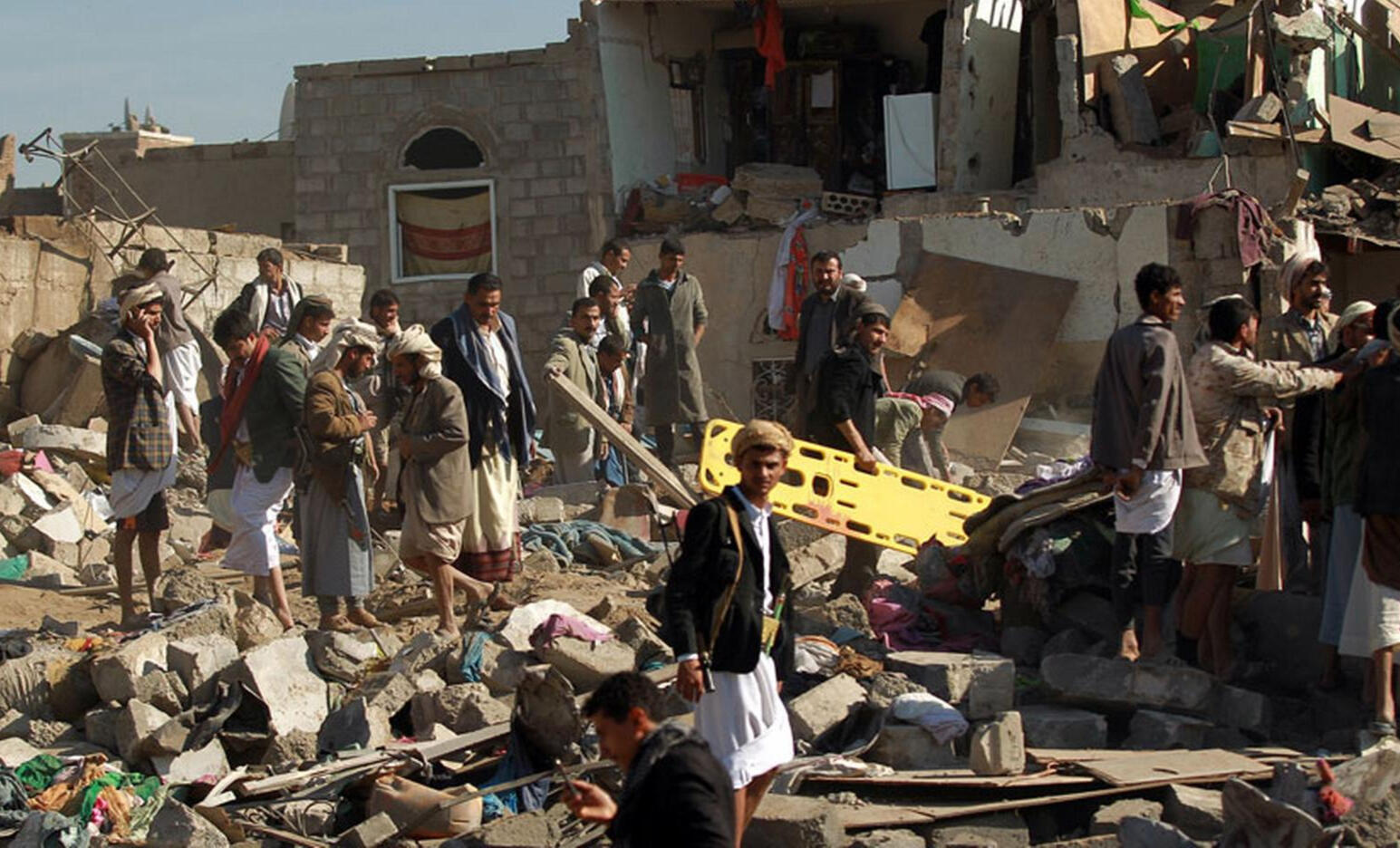 The remains of an airstrike from the constant war in Yemen